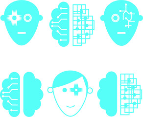 Set of six stickers-artificial intelligence