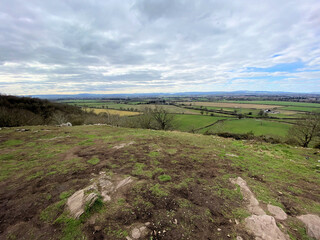 Fototapeta na wymiar A view of the Shropshire Countryside from Haughmond Hill