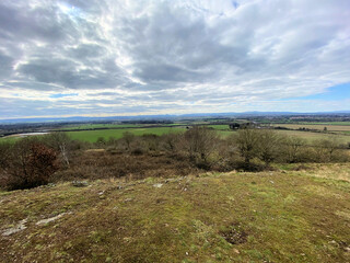Fototapeta na wymiar A view of the Shropshire Countryside from Haughmond Hill