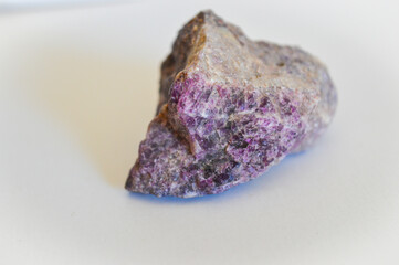 Fluorite mineral stone on white background 