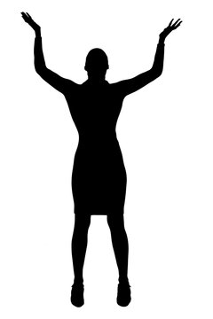 Female Silhouette Gesturing Why