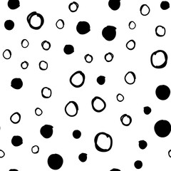 Random dots seamless pattern. Doodle circles texture background.