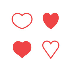 Hearts icon set. Valentine's day heart vector.