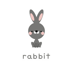 Cute cartoon rabbit. Vector illustration.