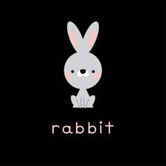 Cute cartoon rabbit. Vector illustration.