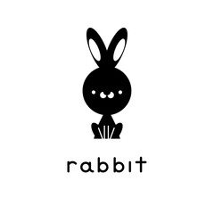 Cute cartoon rabbit. Vector illustration.