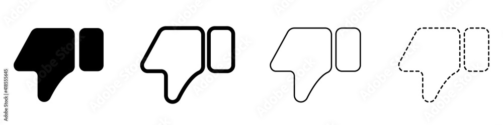 Poster dislikes icons. vector set of dislikes icons in flat style. dislikes icons for the internet. set of 