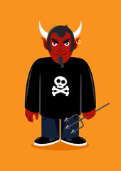 Red devil man vector illustration