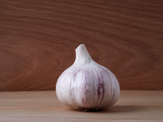 White garlic on the table