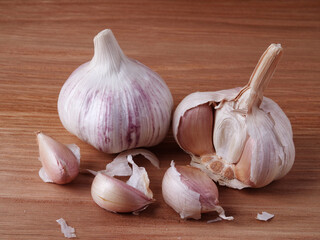 White garlic on the table