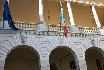 Brescia, Italy - August 22, 2020 : View of Palazzo del Governo