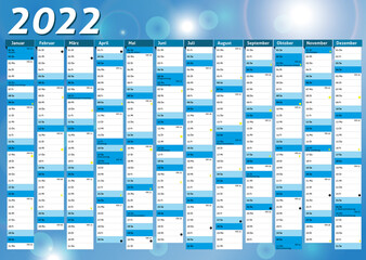 2022 calendar annual planner pocket business year vector