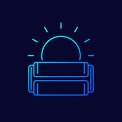 UV light disinfection line icon on dark