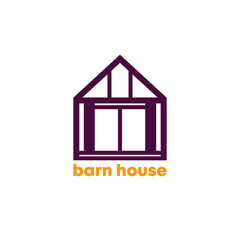 barn house icon on white