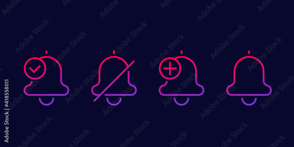 Poster notification line icons for apps and web