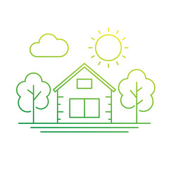 modern house vector line art