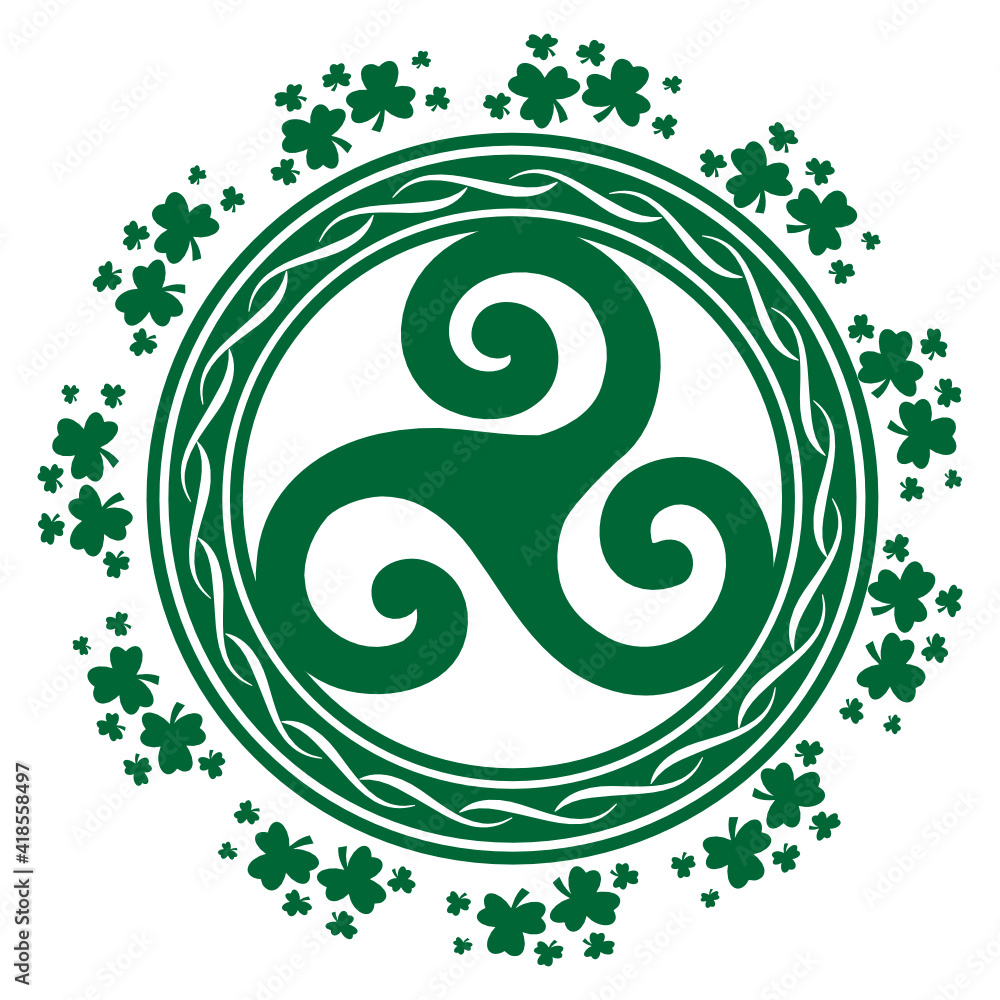 Wall mural triple spiral, ancient celtic symbol