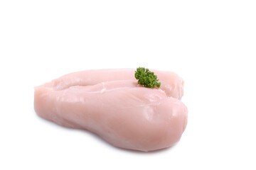 raw chicken meat isolated on a white background