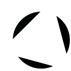 black and white circle icon, clock vector, logo illustration