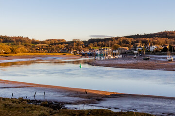 The River Dee estuary with the fishing town of Kirkcudbright in the background