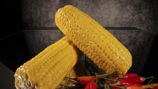 Mexican food - Corn cobs and Chili Peppers - food photography