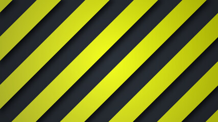 Abstract geometric background with diagonal yellow and black stripes and shadows.