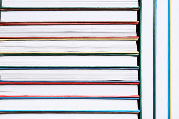 Many different books as background