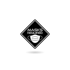 Mask wear sign icon with shadow