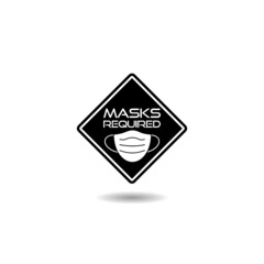 Mask wear sign icon with shadow