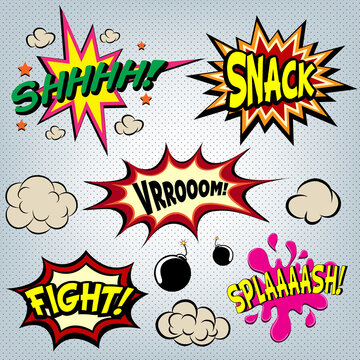 Comic book vector elements