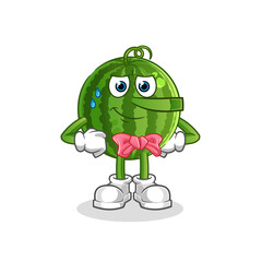 watermelon lie like Pinocchio character. cartoon mascot vector