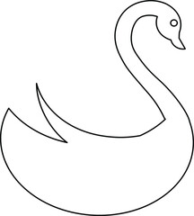 black and white swan icon, elegant and luxury illustration, beauty salon logo