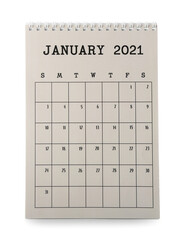 Flip paper calendar on white background