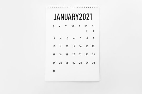 Flip Paper Calendar On White Background