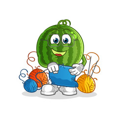 watermelon tailor mascot. cartoon vector