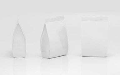 White blank branding package bag, 3d rendering.