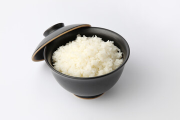 ごはん 白飯 ご飯 どんぶり 白背景 