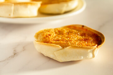 Traditional Portuguese pastry called Queijada de Sintra