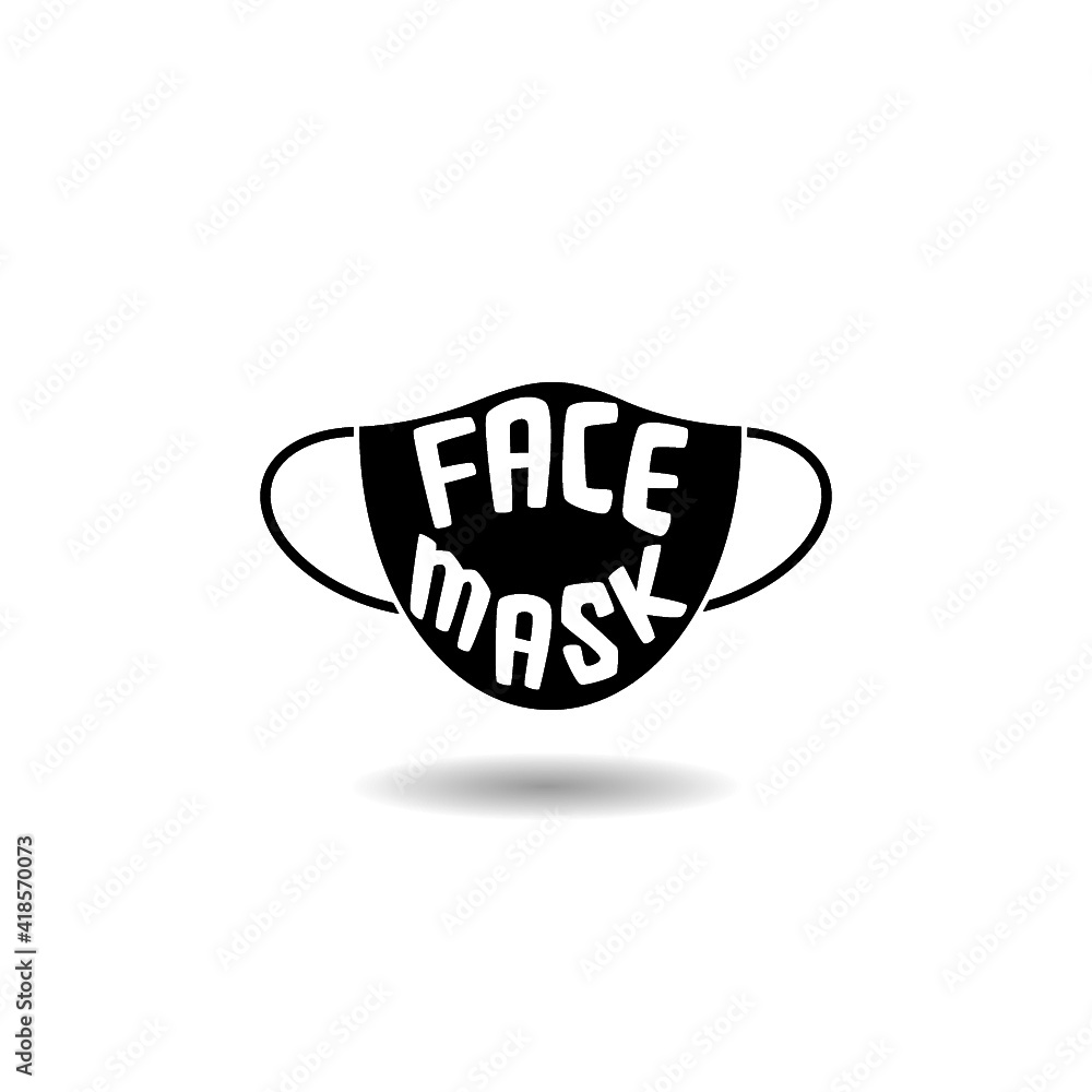 Wall mural Face mask icon with shadow