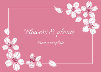 Naklejka na ściany i meble Flowers and plants Frame template