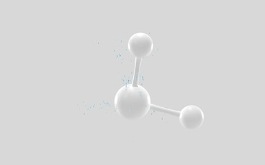 Simplicity chemical molecule with white background, 3d rendering.