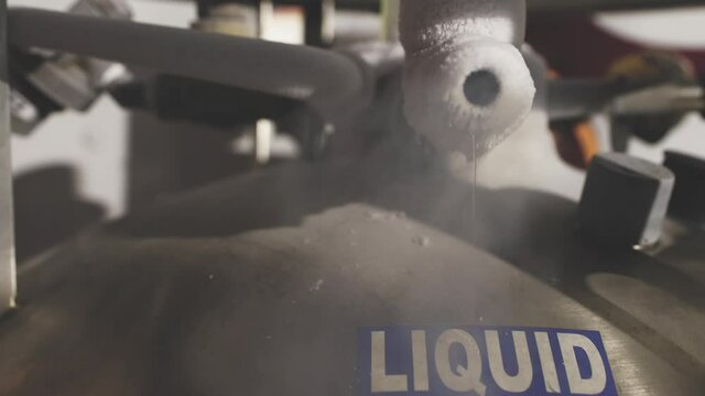 Liquid nitrogen vaporized and vented from a tank or cylinder
