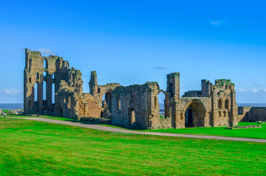 Ruin of  medieval castle in England