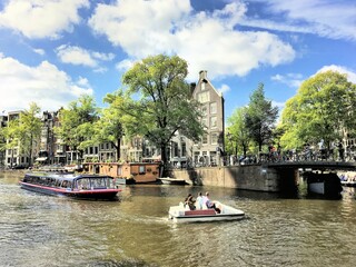 Fototapeta na wymiar A Canal in Amsterdam