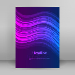 Business templates for multipurpose presentation. Easy editable vector EPS 10 layout. Design brochure A4 format advertising, Northern Lights neon effect on purple background event party flyer