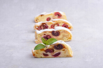 Traditional cherry strudel