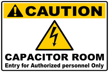 Obraz premium Caution Capacitor Room
