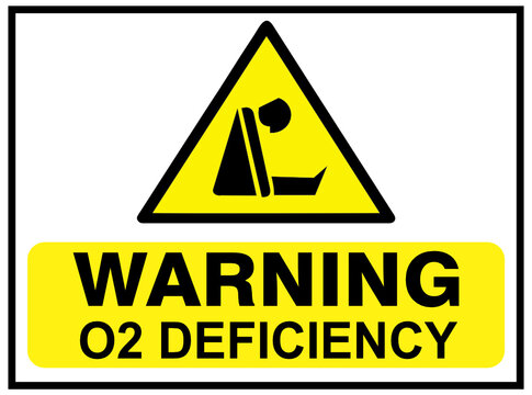 Warning Oxygen Deficiency Safety Sign