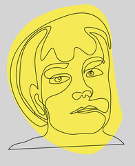 Vector line art woman portrait. For decoration, icons, avatars, ads, web-design, etc