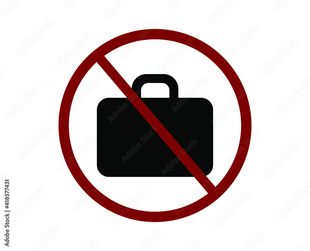 Poster no suitcase vector icon. editable stroke. linear style sign for use on web design and mobile apps, l